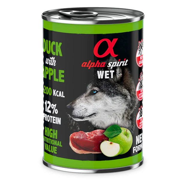 Alpha Spirit- Duck with Green Apple Complete Wet Canned Dog Food