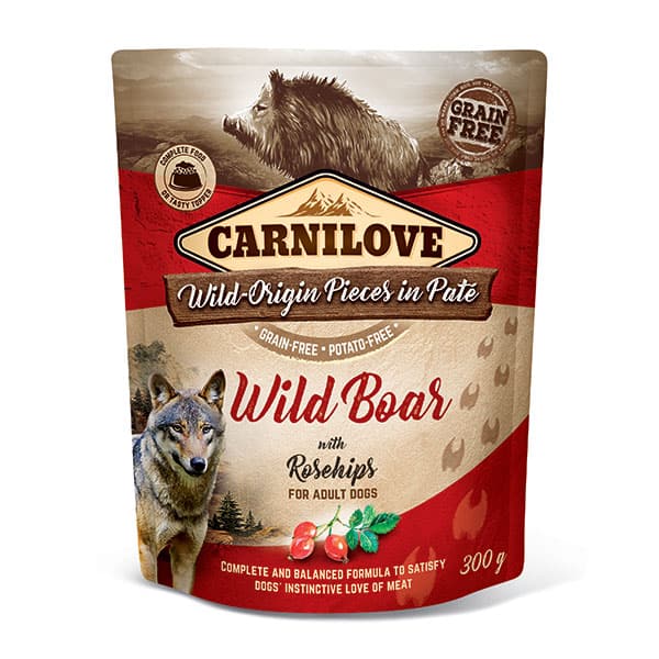 CARNILOVE Wild Boar with Rosehips (Wet Pouch)