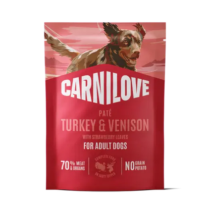 Carnilove Dog Pouch Paté Turkey & Venison with Strawberry Leaves