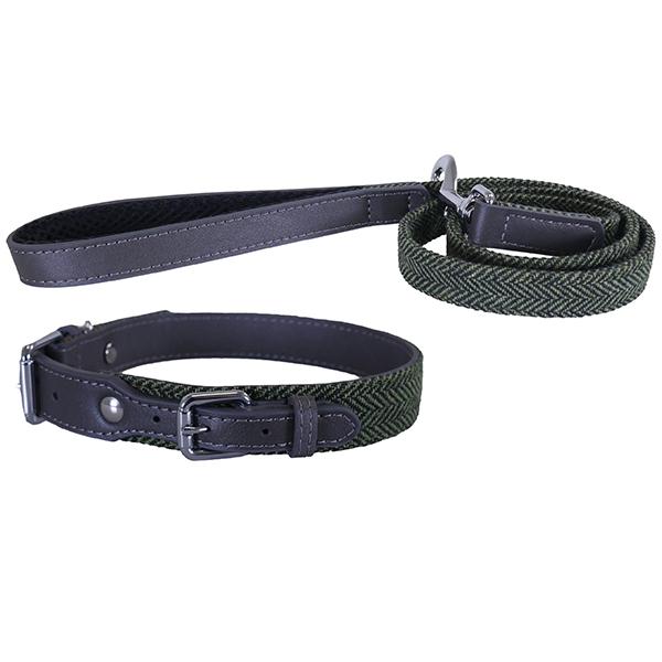 Luxury Leather Forest Herringbone Grey